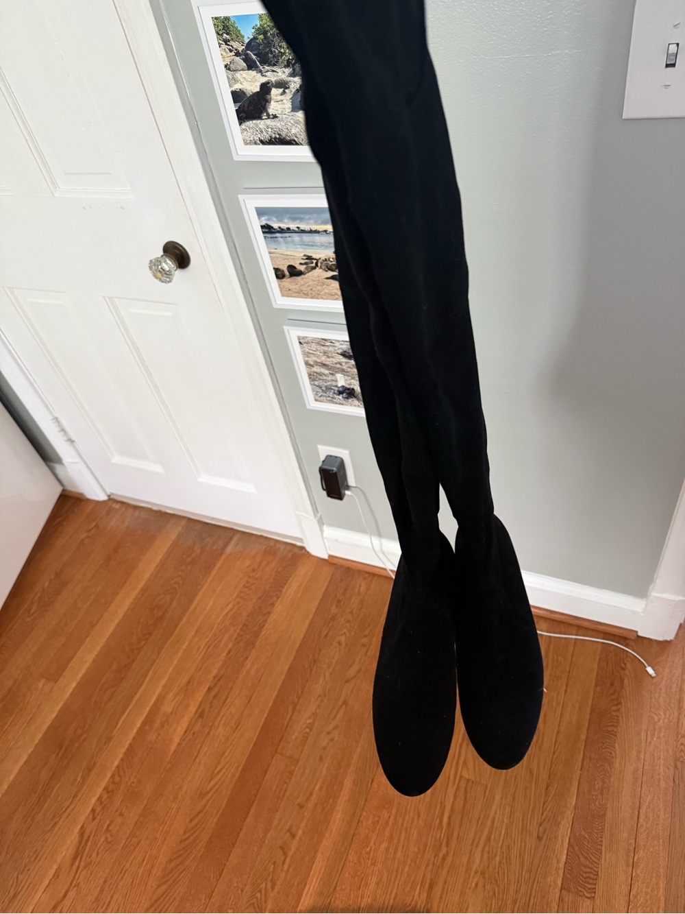 Black Women's Over-the-Knee Stretch Boots